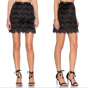 Sam Edelman Black Fringe Mini Skirt - Size 6